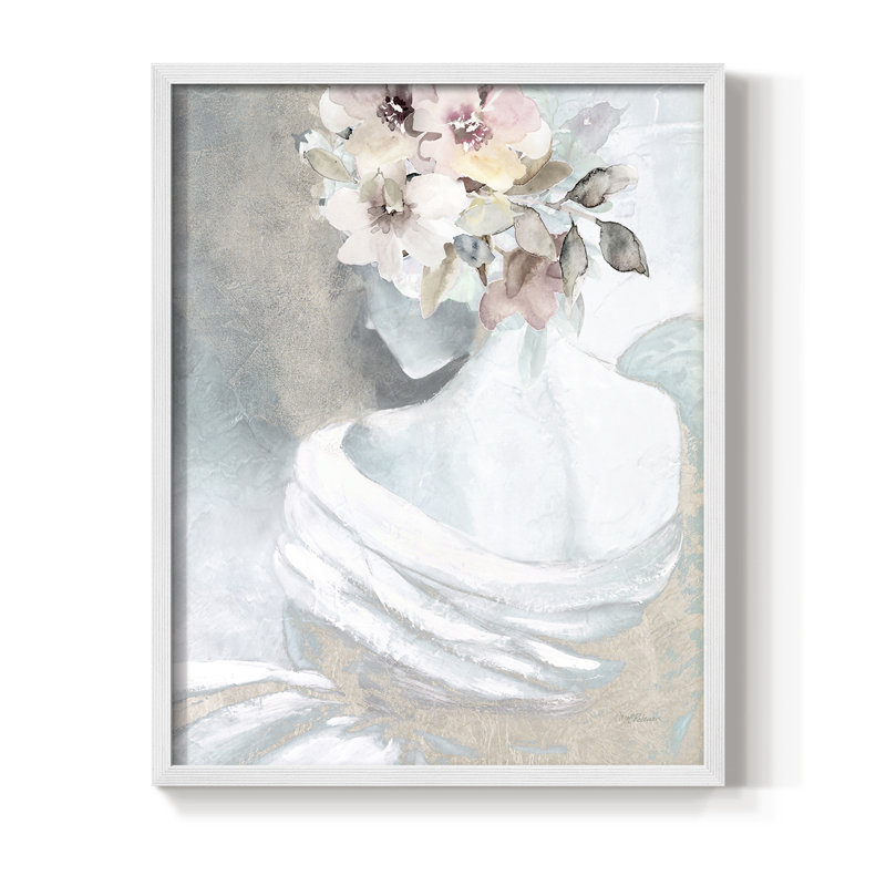Whisper II Framed Print - Solid Wood, 21" H x 17" W, White