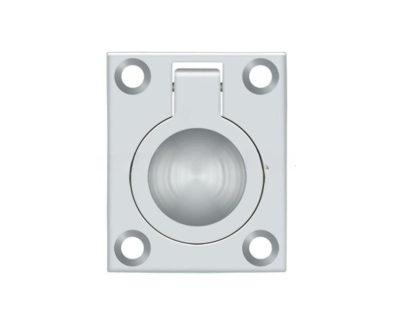 E358EEAD64EF4D6DAF151038841C52E4 Flush Ring Pull, 1-3/4" x 1-3/8" in Polished Chrome, Polished Chrome