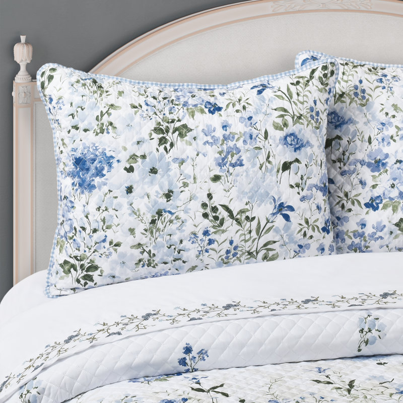 Kourtney Quilt Set Blue, King Quilt + 2 King Shams