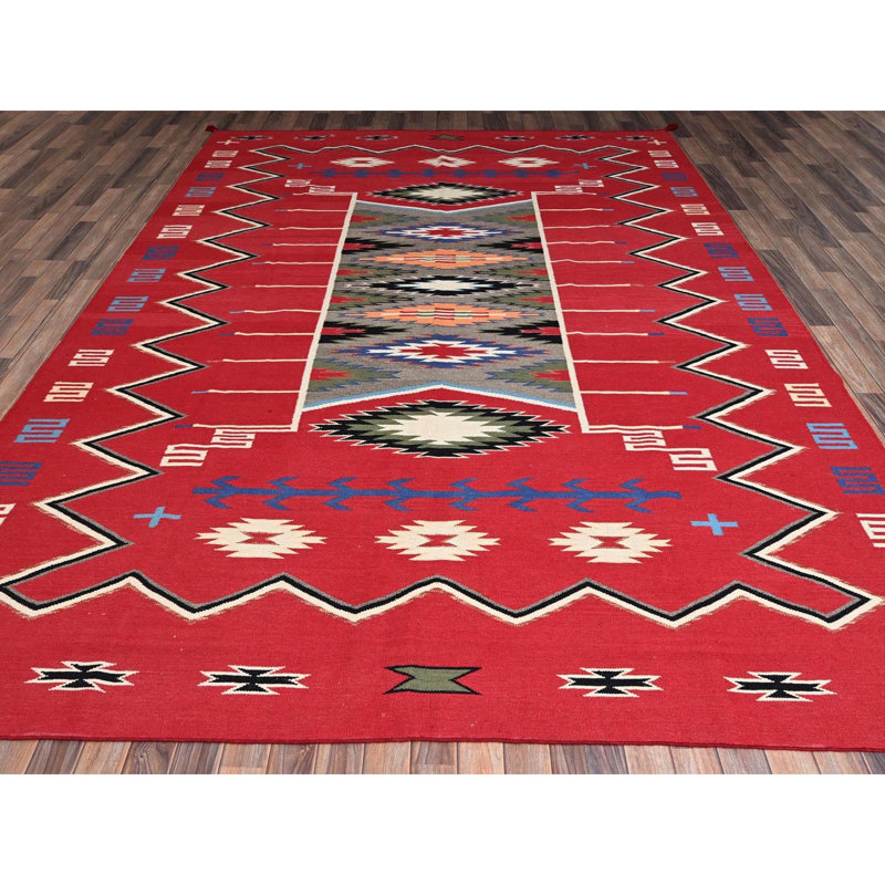 Tapis oriental 100% laine tissé à la main 9 pi x 12 pi 1 po rouge tissé à la main 9 pi x 12 pi 1 po