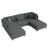 Seemab 5 - Piece Upholstered Gray Corduroy Modular Sectional with Pillow Back and Removable Ottoman-1357576015-1348314284