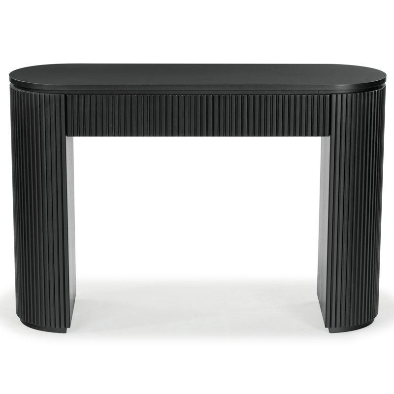 Rikki Fluted 1 Drawer Console, Black