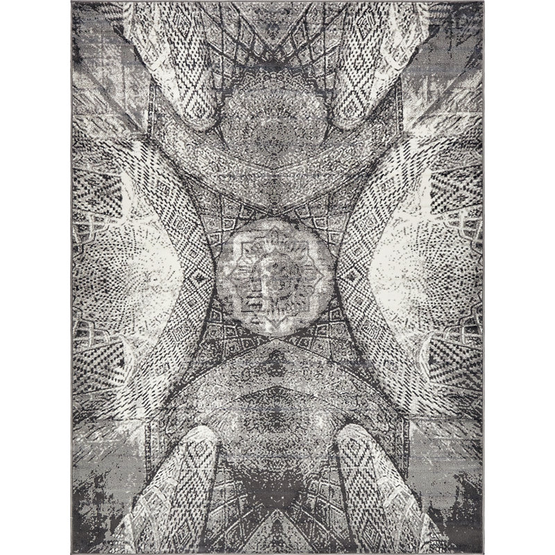 Tapis gris foncé Affleck, Rectangle 7 pi 10 po x 11 pi