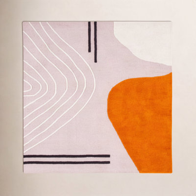 Felipe Ivory Light Pink Hand-Woven Abstract Rug