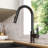  Pull Down Sprayer Kitchen Sink Faucet, Single Handle Kitchen Faucet with LED Light Base-102806758