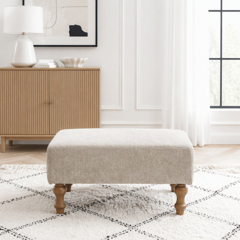 Banc de rangement en velours côtelé 32 pouces avec compartiment rabattable et pieds en bois massif, taupe