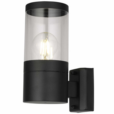 Aylesha Black 24cm H Outdoor Armed Sconce