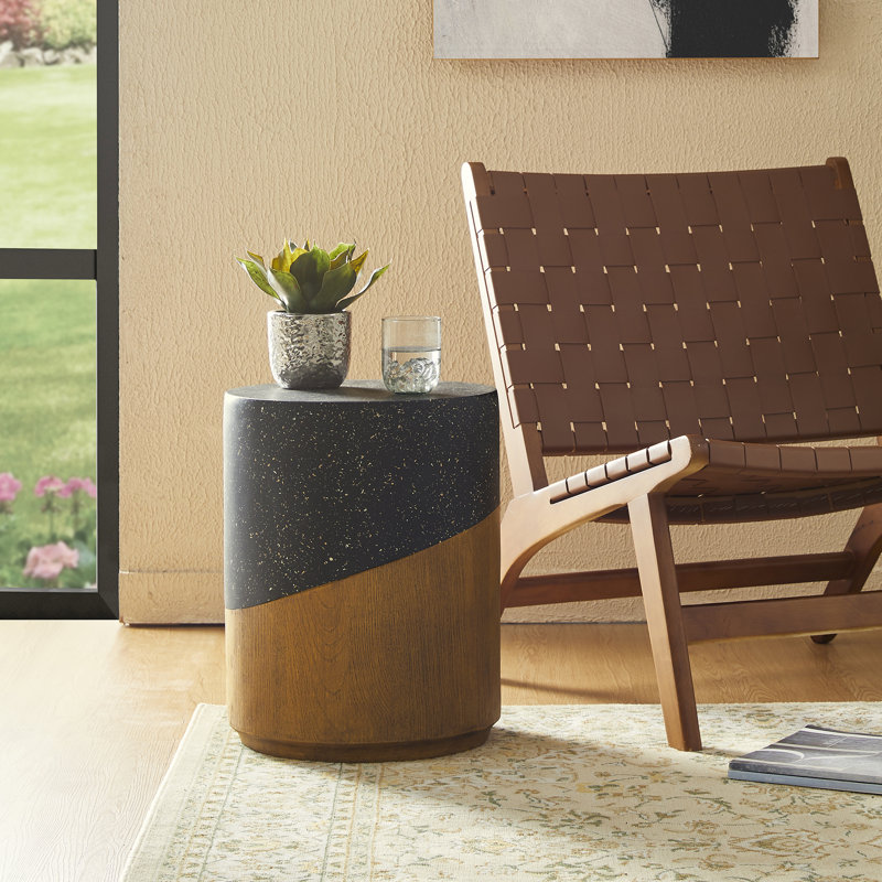 Kayela Accent Stool or Garden Stool or Plant Stand, Black