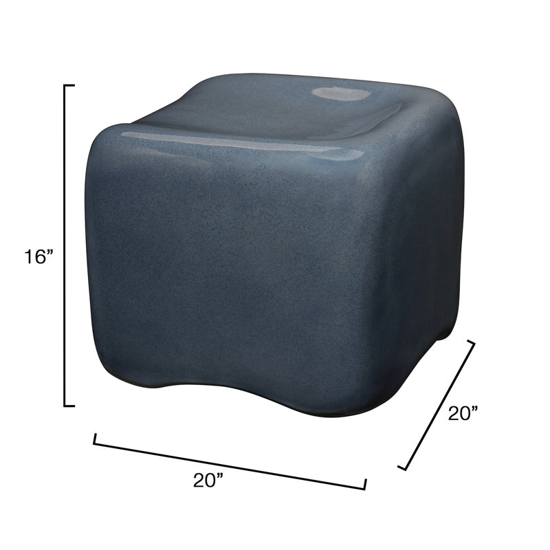 Cushion Concrete Stool, Cream, Navy Blue