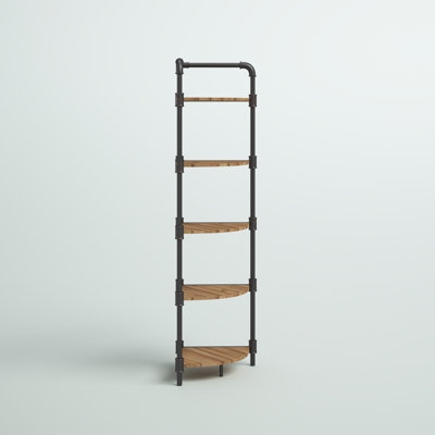 Bibliothèque de coin en acier à 5 niveaux H 63,75 "x l 22,75" Kenley