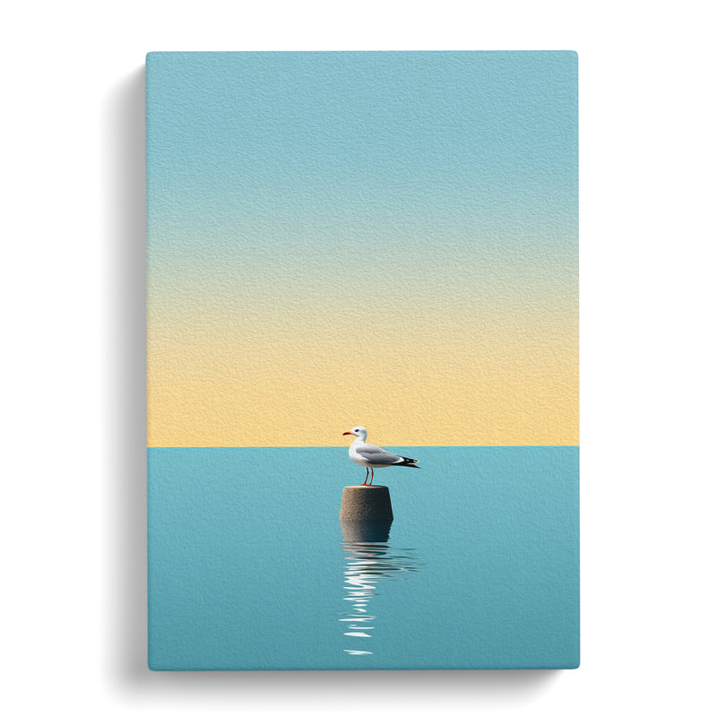 Seagull Minimalism - No Frame Print, 50cm H x 35cm W x 3cm D