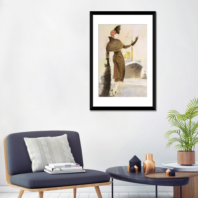 « rétro lady iii », impression sur toile, H 24 po x l 16 po x P 1 po, Papier d'art encadré noir, Blanc