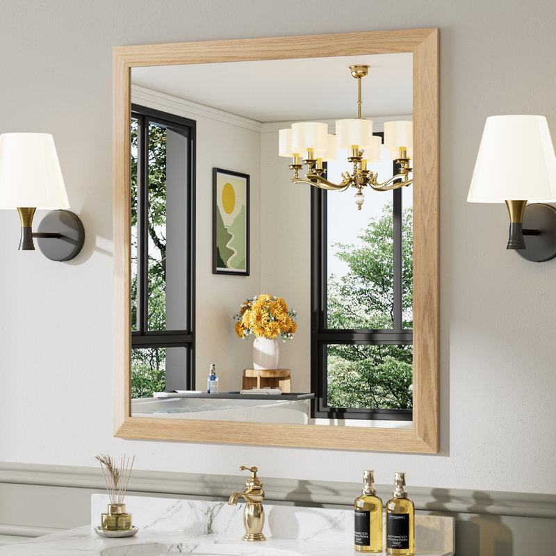 Miroirs de salle de bain modernes et contemporains en métal biseauté rectangulaire / carré avec verre trempé HD