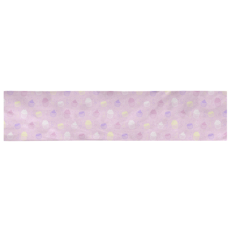 Chemin de table géométrique avicia, 72 po x 16 po, Rose / blanc pastel, 100 % coton