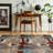 Crittenden Modern Abstract Jewel Tone Multicolor Area Rug with Short Fringe-28281479