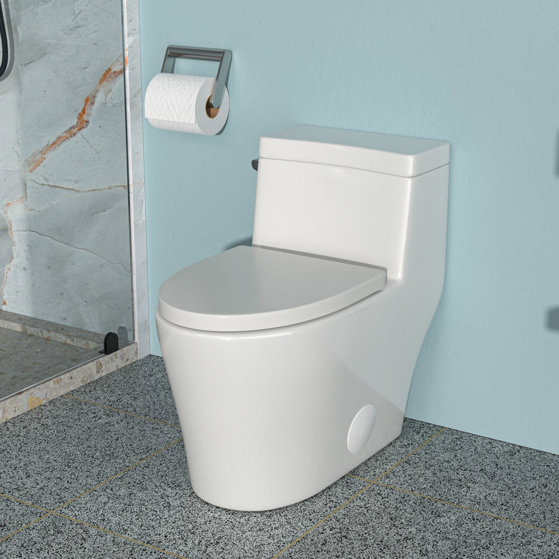 Toilette en céramique une pièce - Blanc, chasse d'eau Tornado
