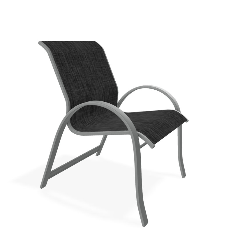 Fauteuil de salle à manger empilable Hiraku, Ombre Augustine, Graphite