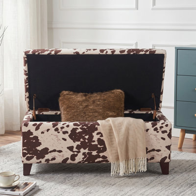 Repose-pieds contemporain en velours avec repose-pieds brun