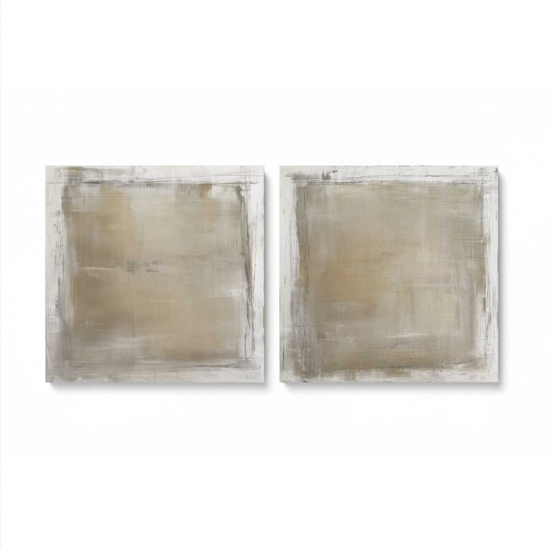 Ensemble de 2 impressions adoucies, 16 po x 16 po, Toile tendue