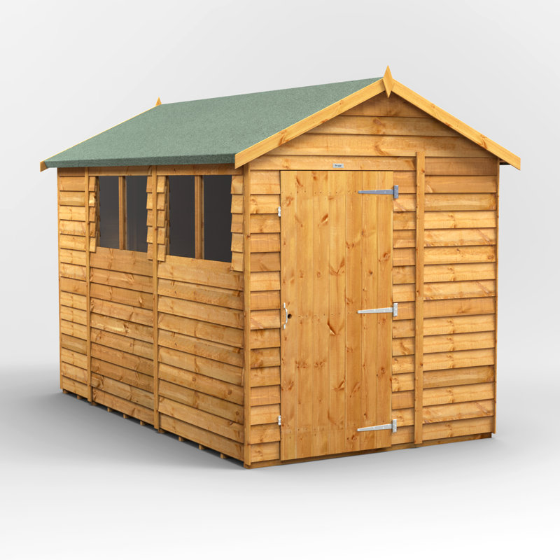 Powersheds 8 x 4ft Timber Overlap Apex Garden Shed