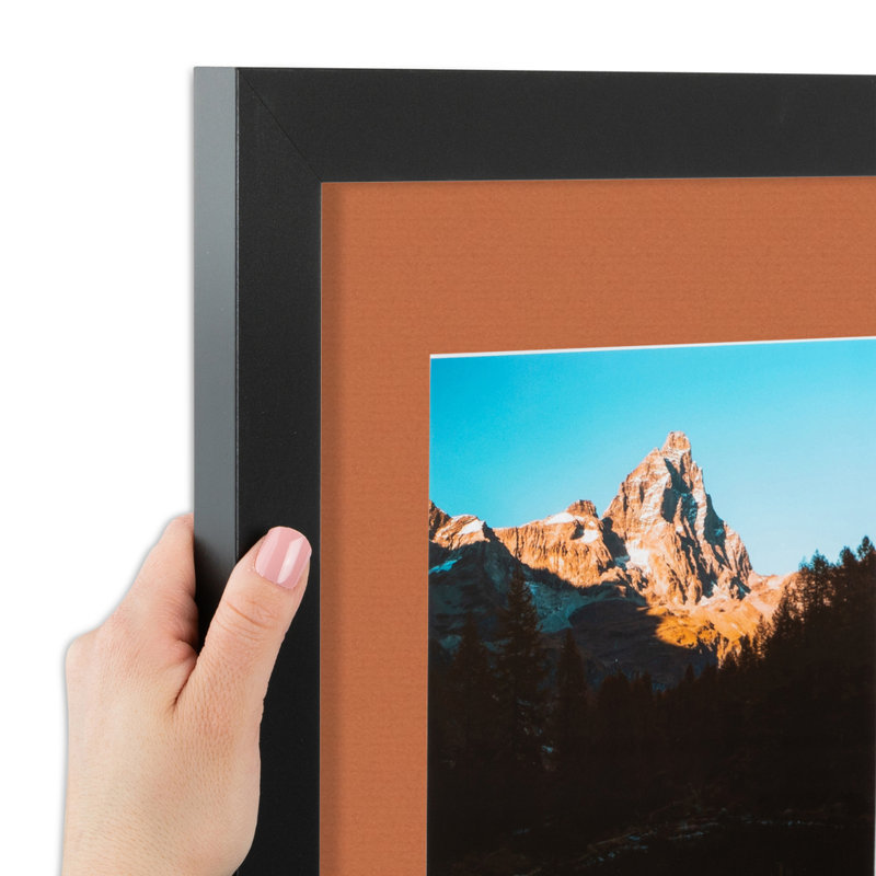 Matte Picture Frame with Mat, Red Orange