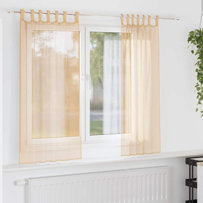 Voile Curtains With Tab Top 2 Pcs