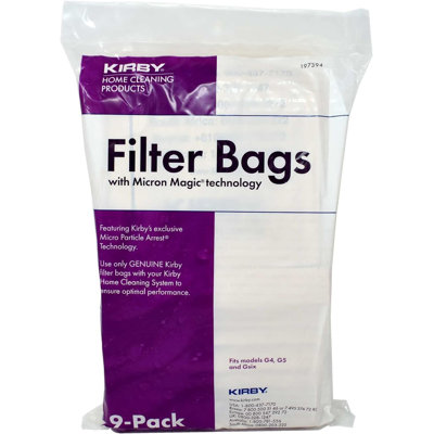 Kirby Vacuum Bags G4, G5, G6 – Genuine Micron Magic Filtration, 9-Pack – Part #197394, Universal Fit for Kirby Generation Series