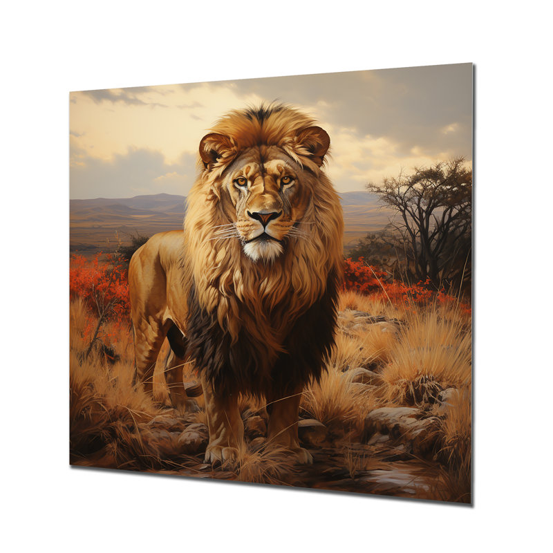 Décoration murale Lions Savannah Horizon - Lion, H 16 po x l 16 po