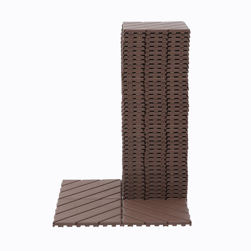 Polypropylene Interlocking Deck Tile, Brown