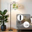 Lampe sur pied à arc avec abat-jour réglable Vintage Forest Woodland Large Trees Leaves River Cottage Homes Lampe sur pied 3 températures de couleur à intensité variable pour lampe