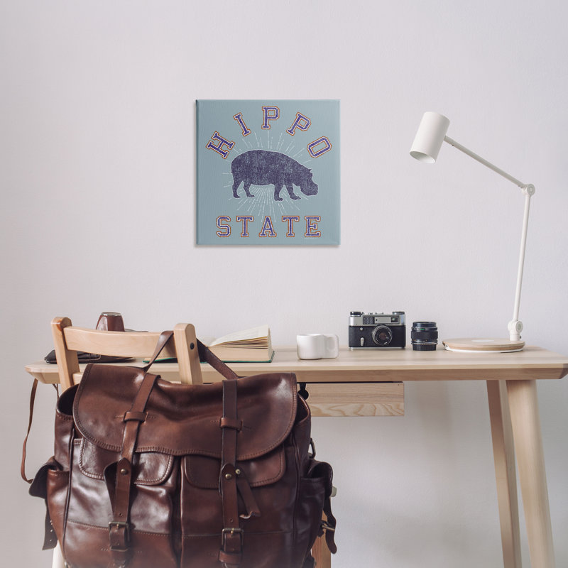 Art mural sur toile "Hippo State" par Spirit Animals / Life Is High, H 24 po x l 24 po