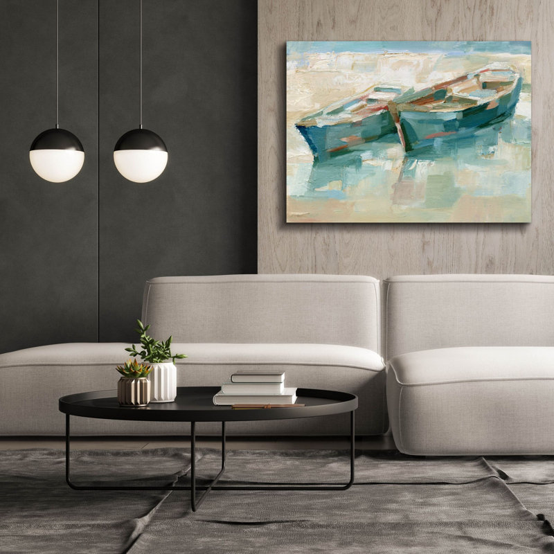  «Mosaic Beached Boats 1» par Ethan Harper, art mural sur toile, 54 po x 40 po