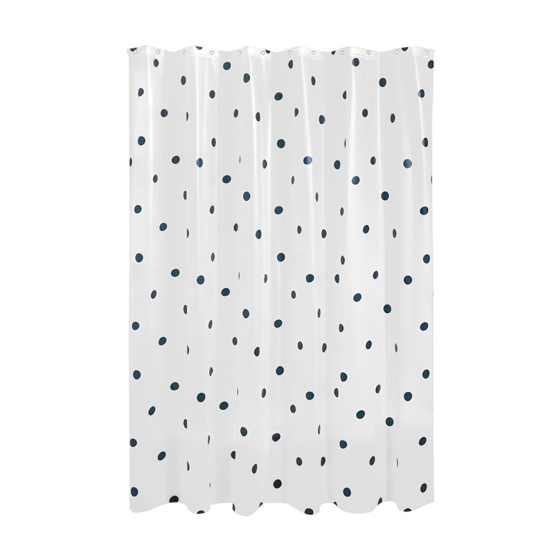 Rideau de douche imperméable en PEVA iDesign Dots avec 12 œillets en métal - 72 po x 72 po - noir / givré