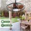 Ventilateur de plafond à fixation verticale de 20 pouces DEL 18W 3CCT 5 pales en ABS avec suspension et crochet pour patio extérieur Pergola