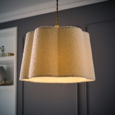 20 cm H Empire Fabric Lamp Shade ( Slip-On ) in Cream