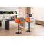 Swivel Upholstered Adjustable Height Counter Stool with Metal Frame-1509911640