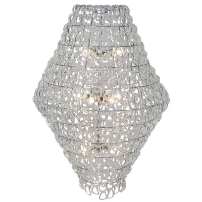 Lustre géométrique unique à 12 lumières avec accents de cristal Lucy