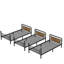 Quad Bunk Bed for 4 Kids, Heavy Duty Metal Twin Bunk Bed Frame, Detachable Triple Bunk, Converts to 3 Twin Beds, Black