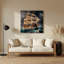 Art mural bleu nautique en galions nautiques-1610586421