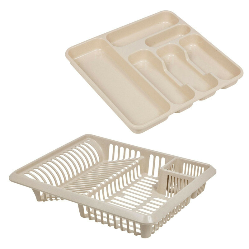 Plastic Flatware Caddy, Beige