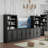 Wood Storage Cabinet with Adjustable Shelves without Doors-349223090-349223091