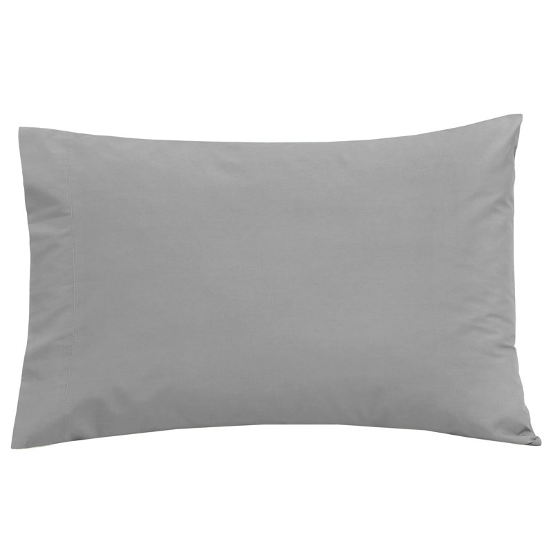Cotton Blend Machine Woven Housewife Pillow Case, Grey