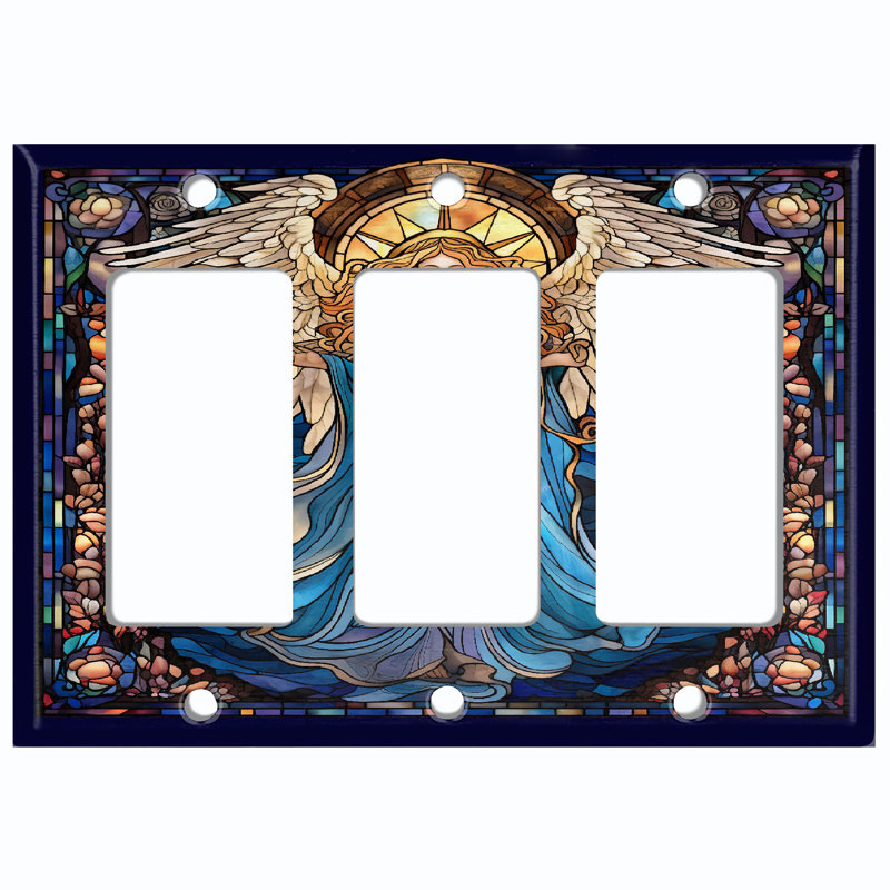 Christmas Festive Tree Lights 3 - Gang Toggle Light Switch Standard Wall Plate
