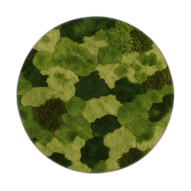 Tapis d'intérieur et d'extérieur vert Nature, Rond 5 pi