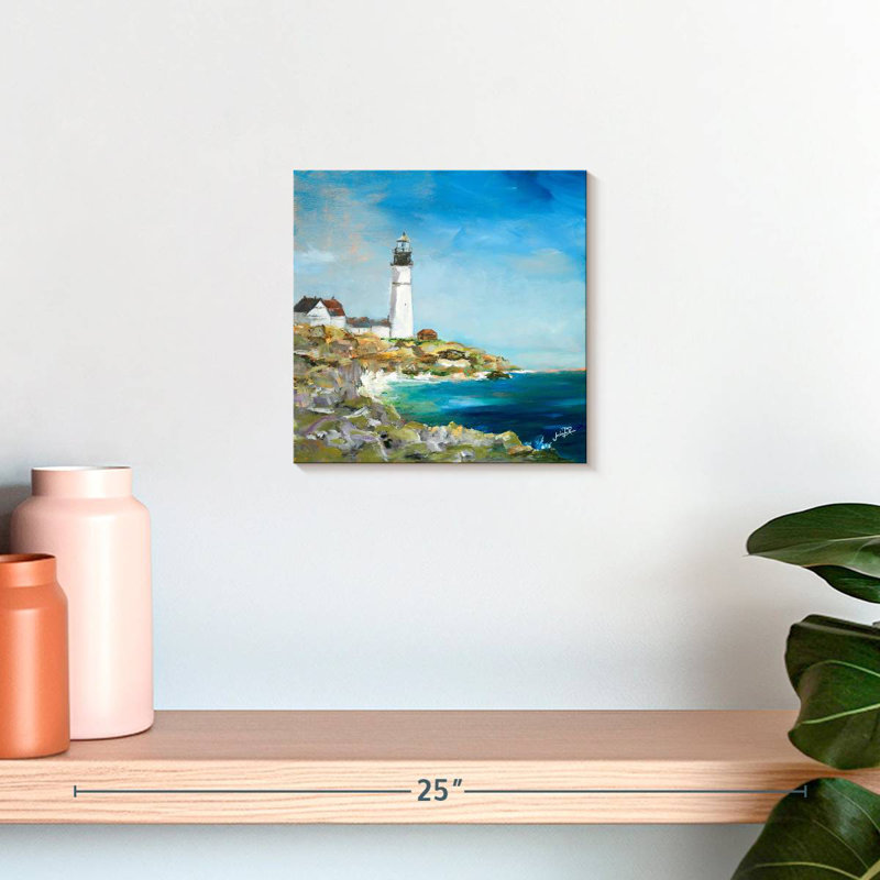 Phare d'Aletra sur la côte rocheuse I, H 10 po x l 10 po