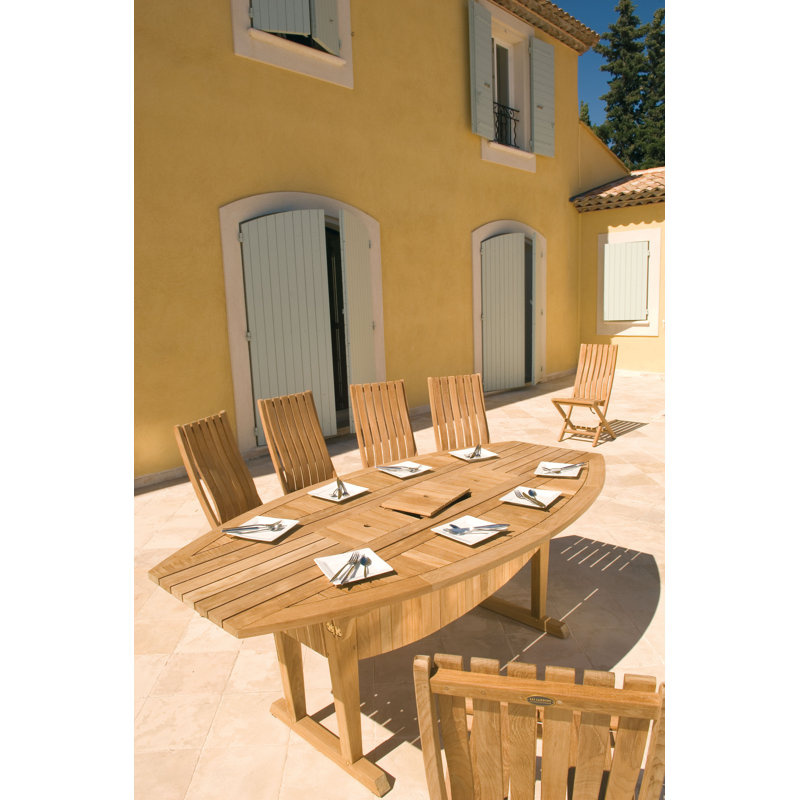 Table de salle à manger pliante en bois de teck
