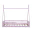 Lit simple en bois avec clôture, rose-525400732