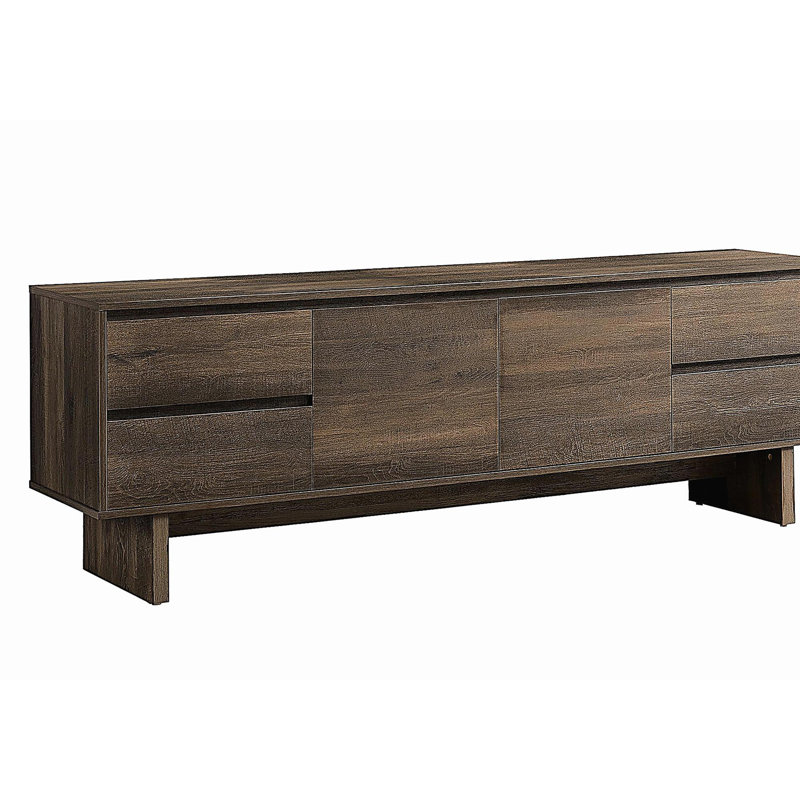 Meuble télé, 72 po, console, centre multimédia, tiroir de rangement, compartiment de rangement, mélamine brune