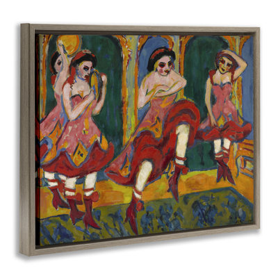 Classic Czardas Dancers Gold Framed Floater Canvas Wall Art by one1000paintings