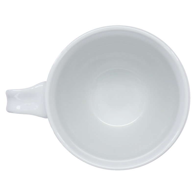 White Ceramic Round Indented Handle Mug Set, 17-Ounce